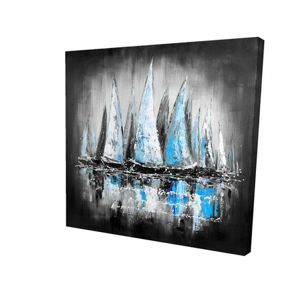 FONDO 16 x 16 in. Blue Sailboats-Print on Canvas FO3331768